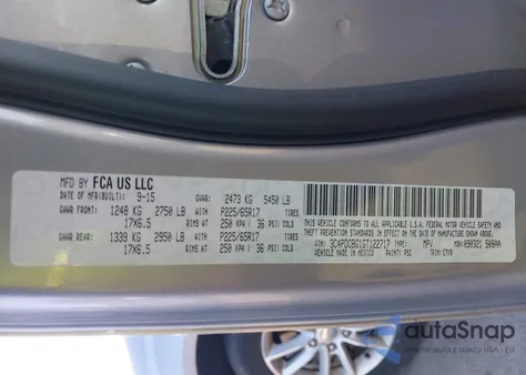 2016 Dodge Journey Sxt из США, поврежденный, VIN 3C4PDCBG1GT122717